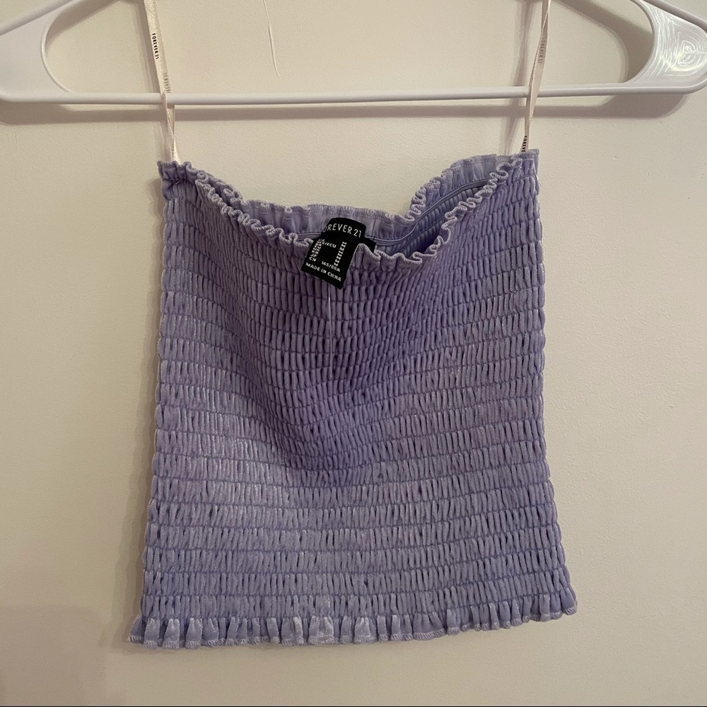 ruched purple tube top